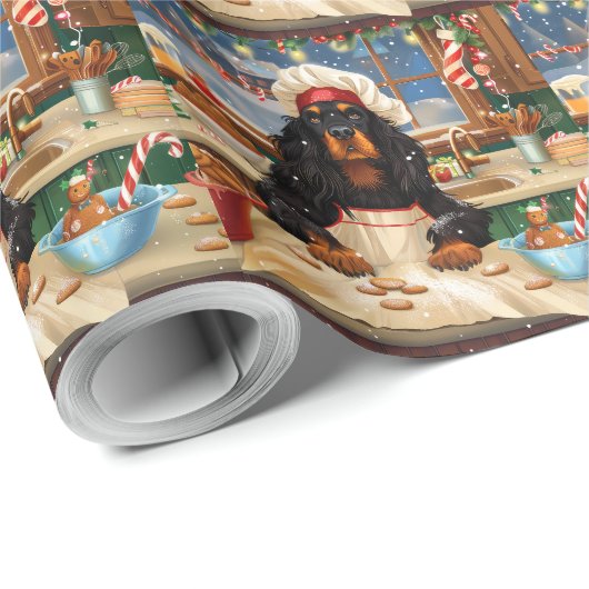 Gordon Setter Holiday Baking: Feierliche Weihnacht Geschenkpapier (Rolleneckpunkt)