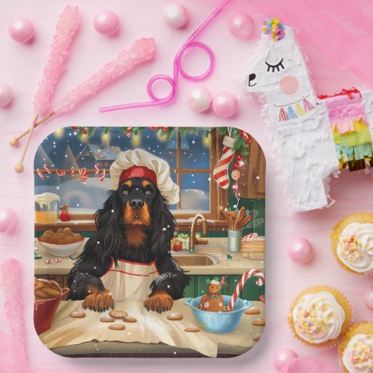 Gordon Setter Holiday Baking: Feierliche Weihnacht Pappteller (Party)