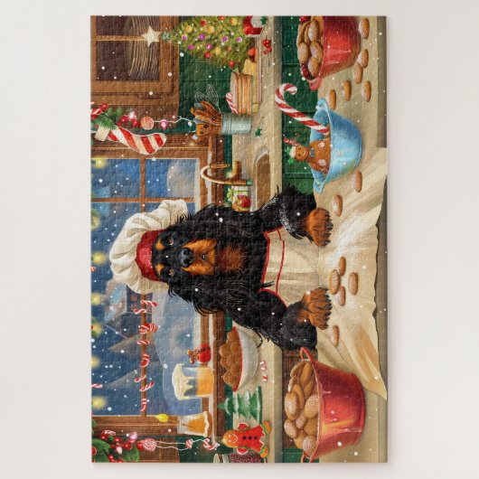 Gordon Setter Holiday Baking: Feierliche Weihnacht Puzzle (Vertikal)