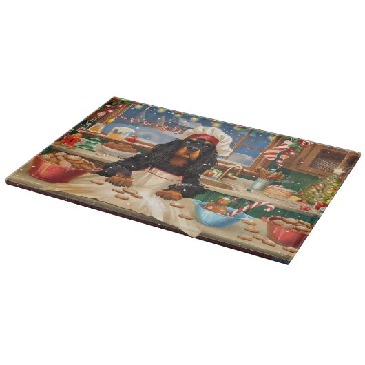Gordon Setter Holiday Baking: Feierliche Weihnacht Schneidebrett (Ecke)