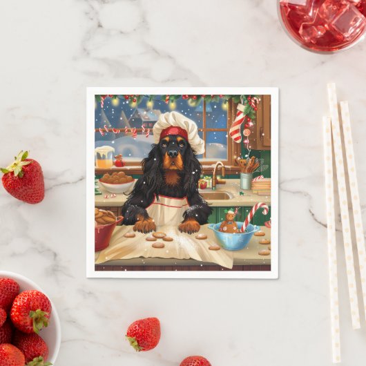 Gordon Setter Holiday Baking: Feierliche Weihnacht Serviette (Beispiel)