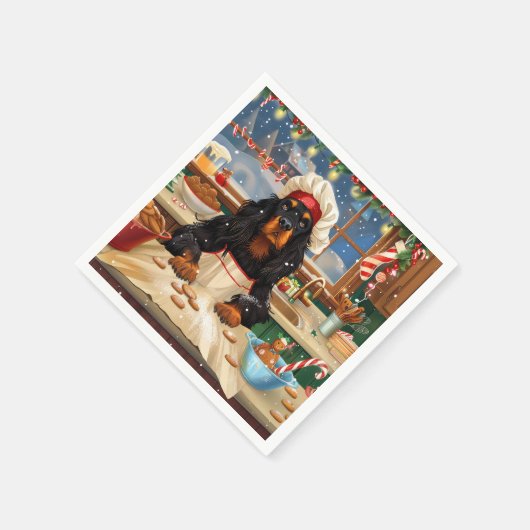 Gordon Setter Holiday Baking: Feierliche Weihnacht Serviette (Ecke)