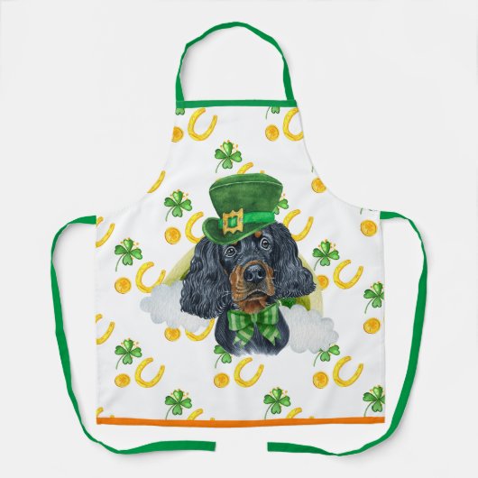 Gordon Setter Holiday Decor St Patrick's Day Dog Schürze (Vorderseite)