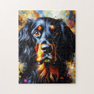 Gordon Setter Hund Acryl Druck   Bunt Puzzle