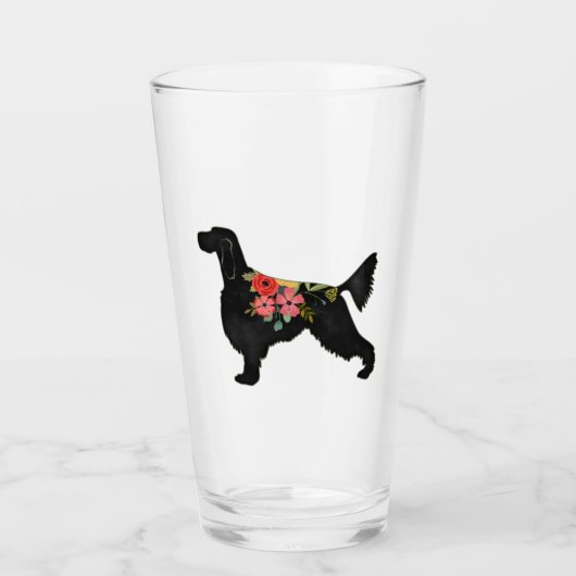 Gordon Setter Hund Rasse Bohemische Silhouette Glas (Vorderseite)