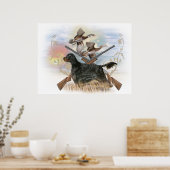 Gordon Setter Hunts Poster (Küche)