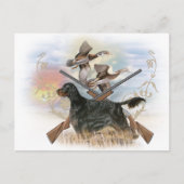 Gordon Setter Hunts Postkarte (Vorderseite)