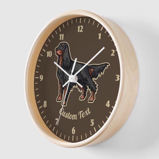 Gordon Setter Illustration Clock Uhr (Winkel)