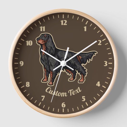 Gordon Setter Illustration Clock Uhr (Vorderseite)