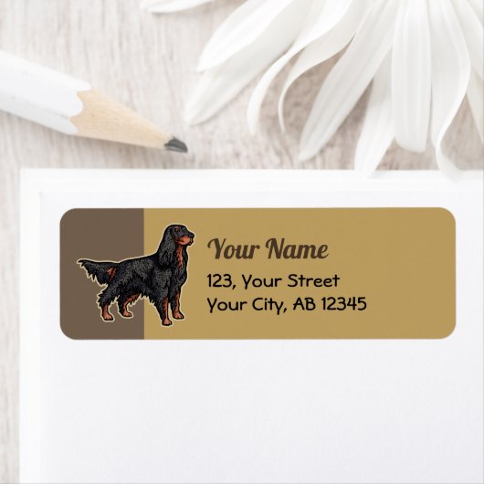 Gordon Setter Illustration Label (Insitu)