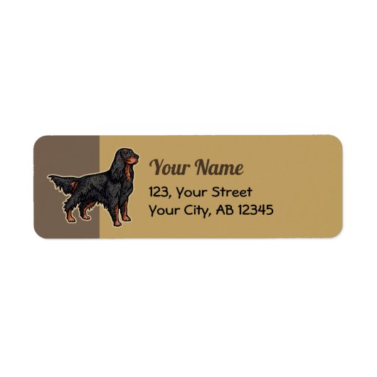 Gordon Setter Illustration Label (Vorne)