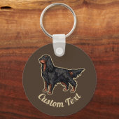 Gordon Setter Illustration Schlüsselanhänger (Vorderseite)