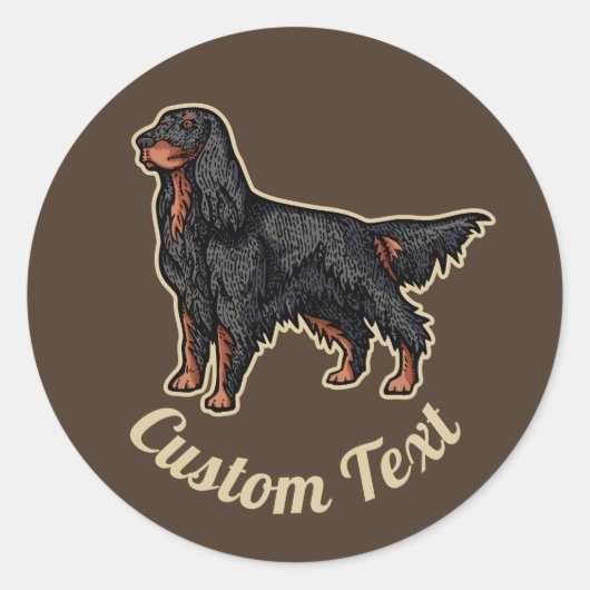 Gordon Setter Illustration Sticker (Vorderseite)