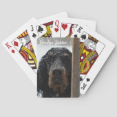 Gordon Setter im Winter Spielkarten (Rückseite)