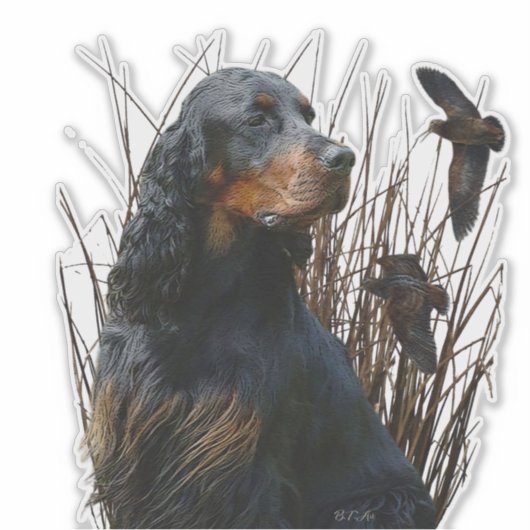 Gordon Setter , Jagdbegleiter Aufkleber (Vorderseite)