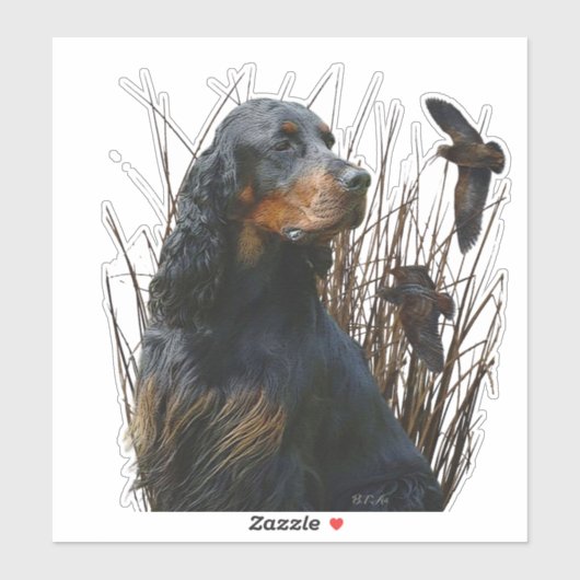 Gordon Setter , Jagdbegleiter Aufkleber (Blatt)