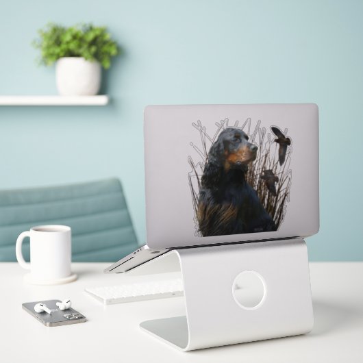 Gordon Setter , Jagdbegleiter Aufkleber (Laptop auf Schreibtisch)