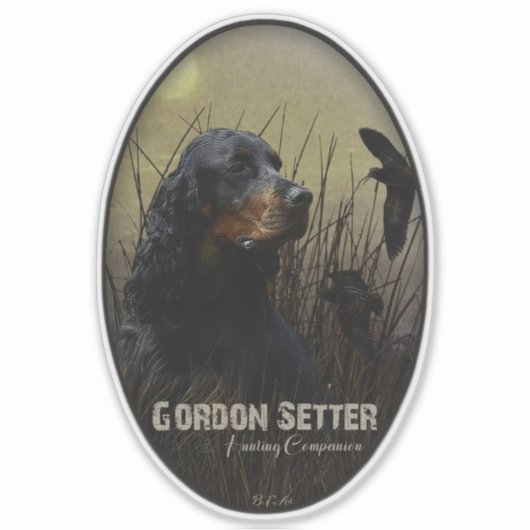 Gordon Setter, Jagdbegleiter Aufkleber (Vorderseite)