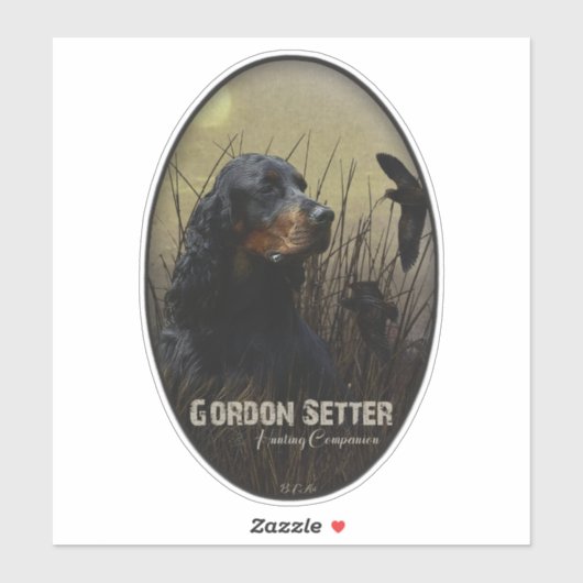 Gordon Setter, Jagdbegleiter Aufkleber (Blatt)