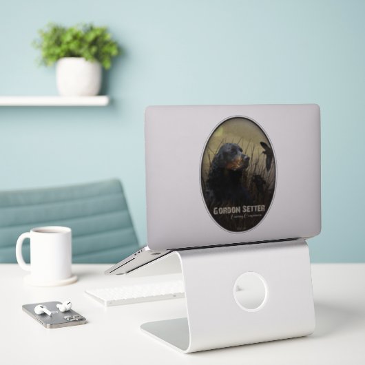 Gordon Setter, Jagdbegleiter Aufkleber (Laptop auf Schreibtisch)