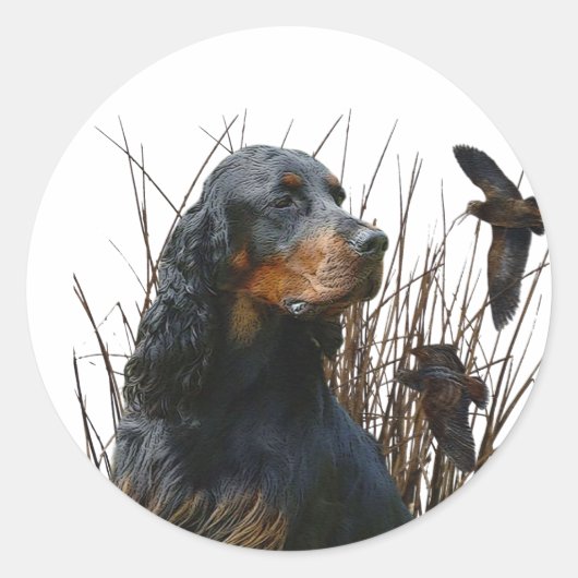 Gordon Setter , Jagdbegleiter Runder Aufkleber (Vorderseite)
