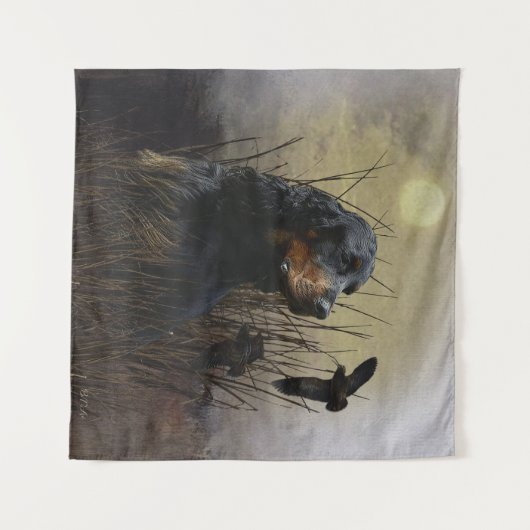 Gordon Setter , Jagdbegleiter Wandteppich (Vorderseite (Horizontal))