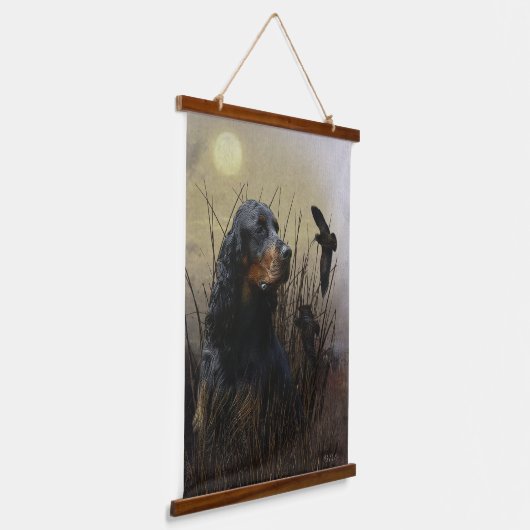 Gordon Setter , Jagdbegleiter Wandteppich Mit Holzrahmen (Gewinkelt)