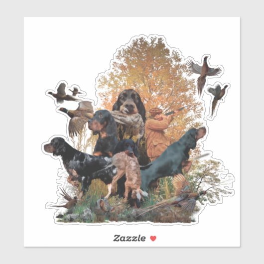 Gordon Setter, Jagdsaison Aufkleber (Blatt)