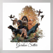 Gordon Setter, Jagdsaison Canvas Print Poster (Vorne)