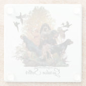 Gordon Setter, Jagdsaison Holzwall Art Kaffee Glasuntersetzer (Rückseite)