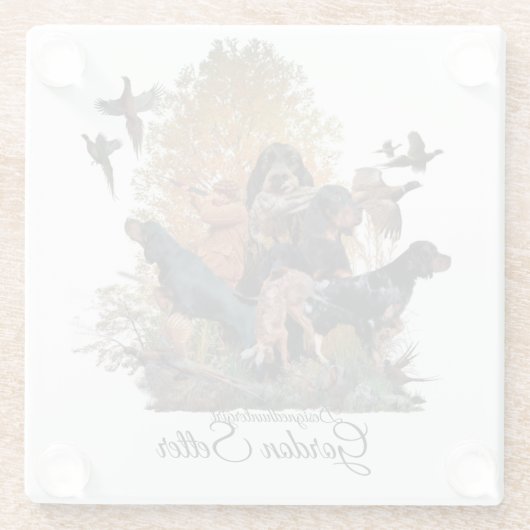 Gordon Setter, Jagdsaison Holzwall Art Kaffee Glasuntersetzer (Rückseite)