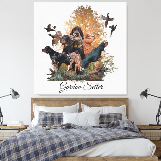 Gordon Setter, Jagdsaison Leinwanddruck (Insitu (Schlafzimmer))