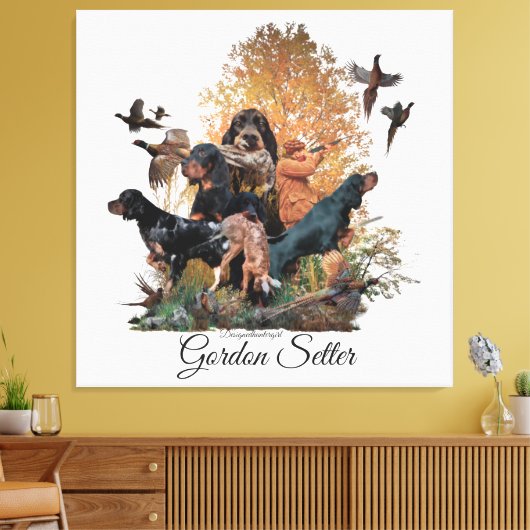 Gordon Setter, Jagdsaison Leinwanddruck (Insitu (Wohnzimmer))