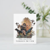 Gordon Setter, Jagdsaison Postkarte (Stehend Vorderseite)