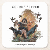 Gordon Setter, Jagdsaison Rechteckiger Pappuntersetzer (Vorderseite)