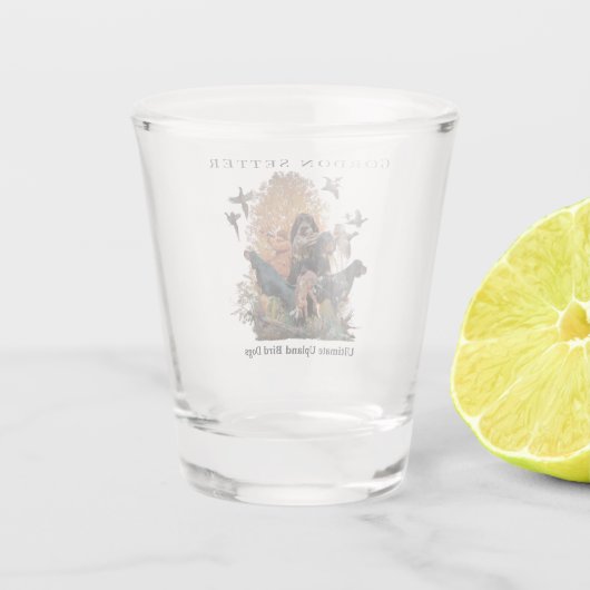 Gordon Setter, Jagdsaison Schnapsglas (Rückseite)
