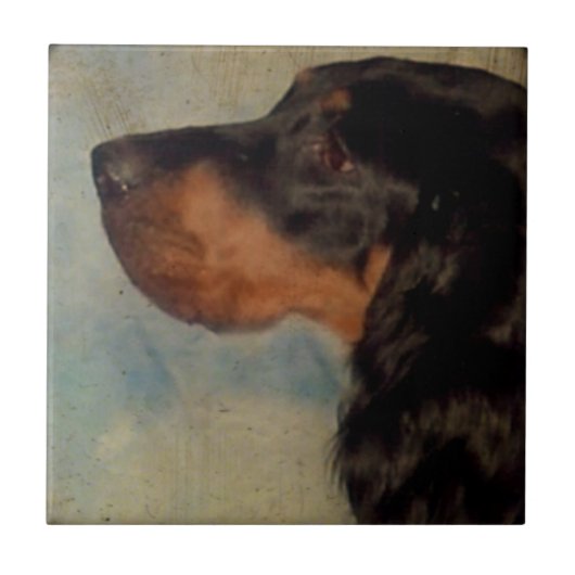 Gordon Setter Keramik Tile Fliese (Vorderseite)