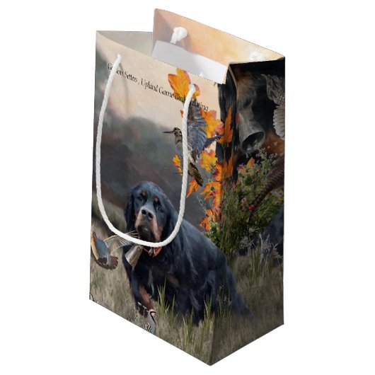Gordon Setter Kleine Geschenktüte (Rückseite Schrägansicht)