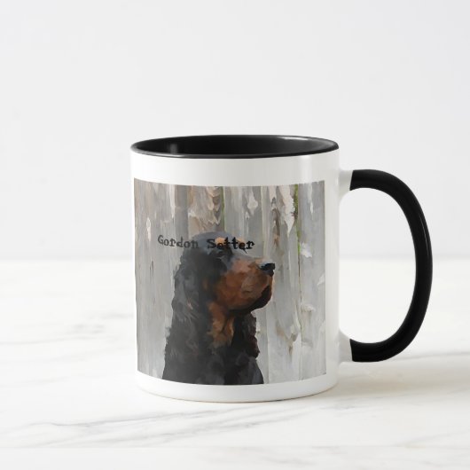 Gordon Setter Kopfmalerei auf einer Keramik Tasse (Rechts)
