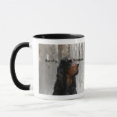 Gordon Setter Kopfmalerei auf einer Keramik Tasse (Links)
