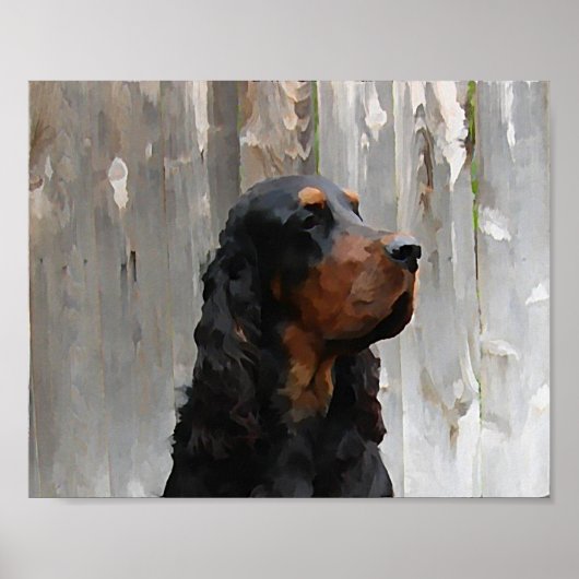 Gordon Setter Kopfmalerei Canvas Print Poster (Vorne)