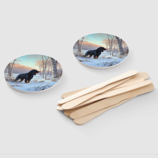 Gordon Setter lässt es Weihnachten schnee Fächer (Non-assembled)