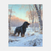Gordon Setter lässt es Weihnachten schnee Fleecedecke (Vorderseite)