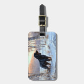 Gordon Setter lässt es Weihnachten schnee Gepäckanhänger (Vorderseite vertikal)