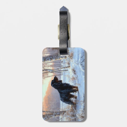 Gordon Setter lässt es Weihnachten schnee Gepäckanhänger (Rückseite vertikal)