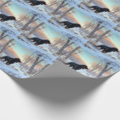 Gordon Setter lässt es Weihnachten schnee Geschenkpapier (Ecke)