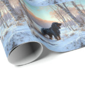 Gordon Setter lässt es Weihnachten schnee Geschenkpapier (Rolleneckpunkt)