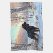 Gordon Setter lässt es Weihnachten schnee Geschirrtuch (Vertikal)