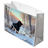 Gordon Setter lässt es Weihnachten schnee Große Geschenktüte (Rückseite Schrägansicht)