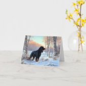 Gordon Setter lässt es Weihnachten schnee Karte (Gelbe Blume)